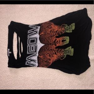 “Meow” Black muscle tee